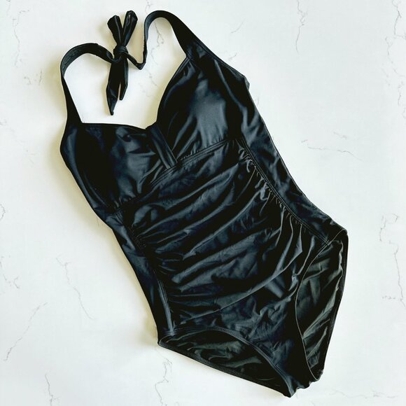 NWT Tempt Me Ruched Halter One Piece Swimsuit - Picture 6 of 12